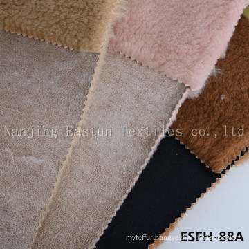 Print and Golden-Plating Suede Bonded Faux Fur Esfh-88A